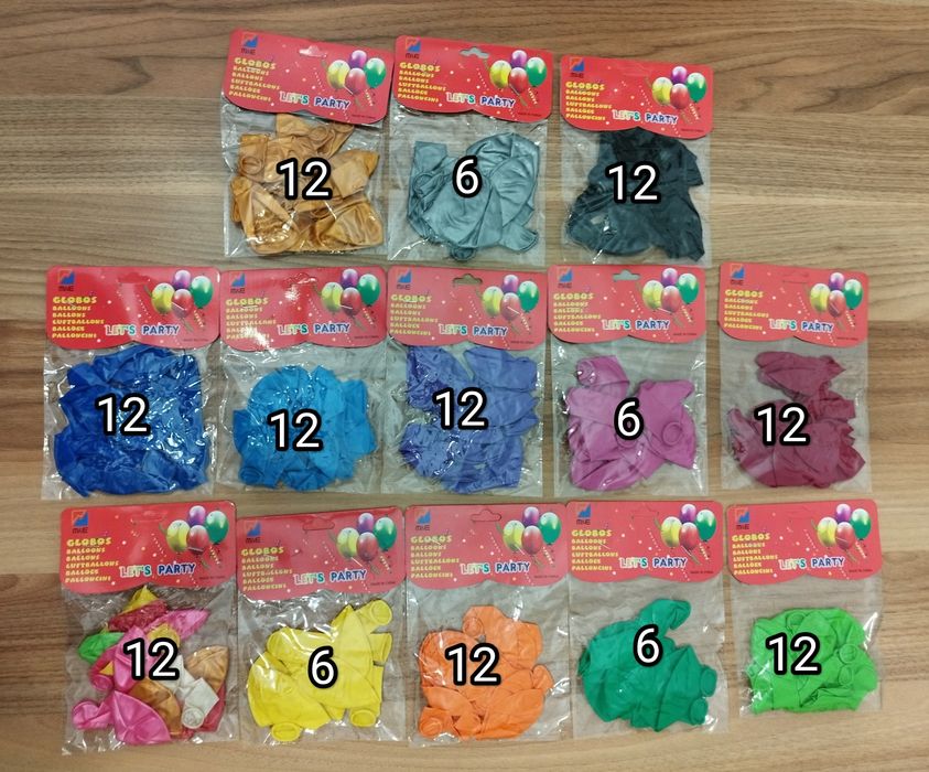 Balões variados (coloridos)