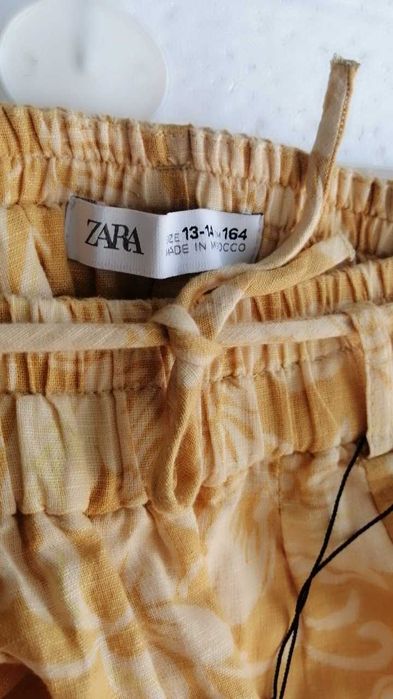 Zara, spodnie 13-14 lat 164 cm. Len ,bawełna