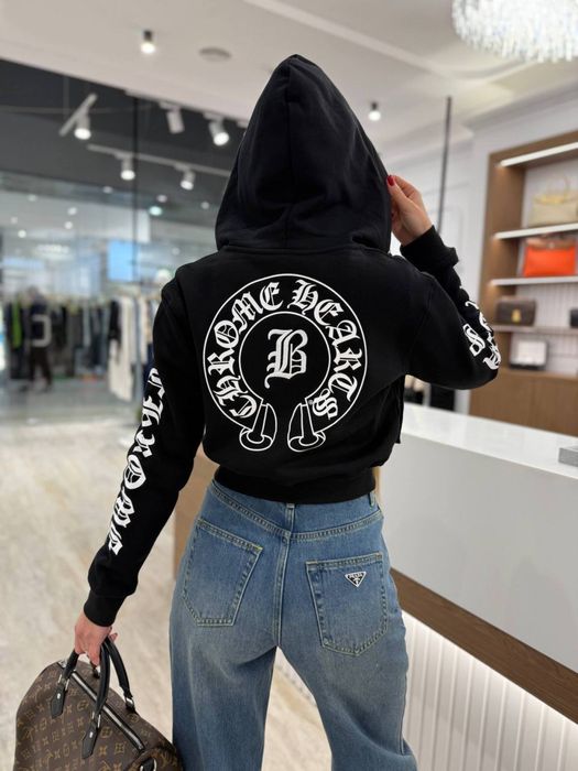 Женские лосины Chrome Hearts, леггинсы лосины Хром Хартс, Худи зип