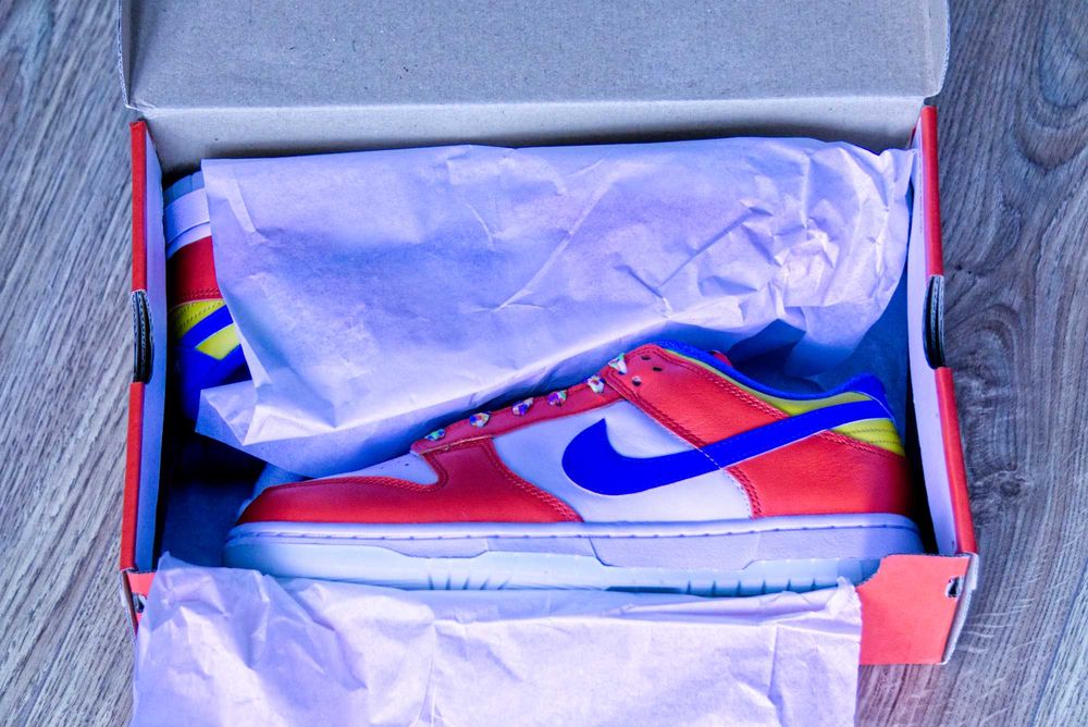 Nowe buty NIKE Dunk Low QS Lebron James Fruity Peebles 42