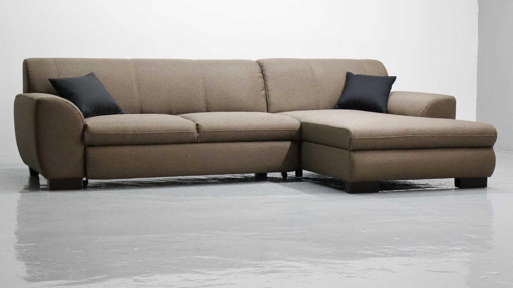 TLX Narożnik z funkcją spania brązowy kolor rozkładana rogówka sofa