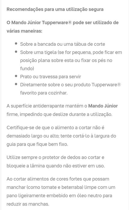 Mando Junior da Tupperware. Corta frutas e legumes sem esforço