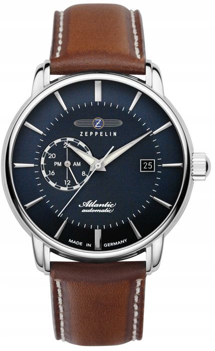 Zegarek Męski Zeppelin Atlantic 8470-5 Automatic Niebieski Powystawowy Idealny