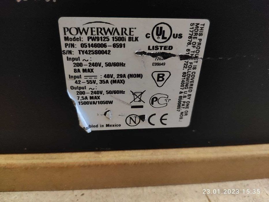 ДБЖ UPS Powerware 9125 1500i 1050Вт 7,5А + з новими АКБ LP в компелкті