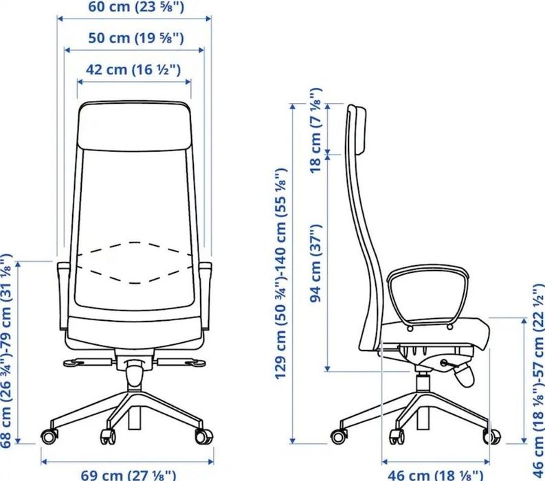 Fotel krzesło biurowe MARKUS jak nowy IKEA