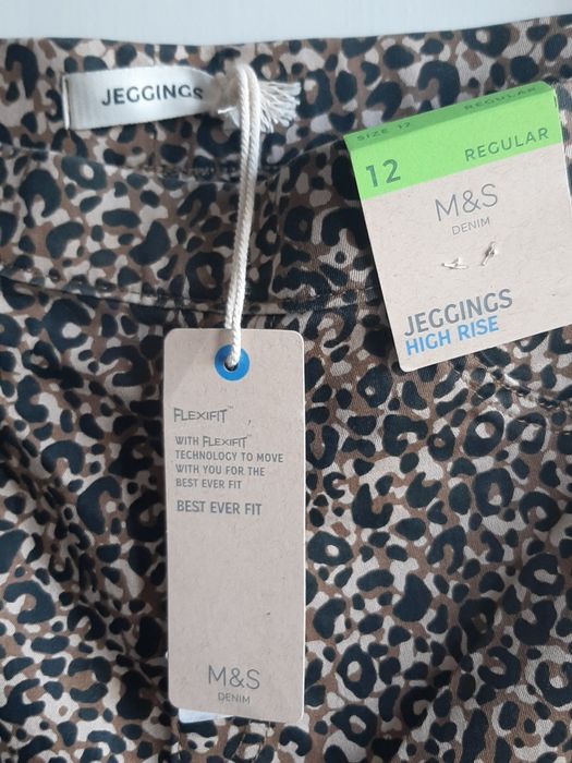 Nowe sodnie jegginsy  w panterkę M&S roz.40 L