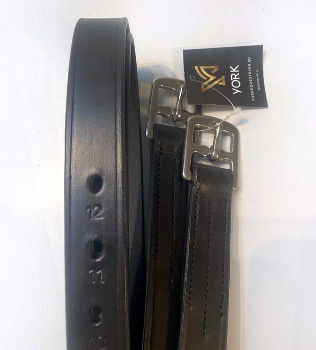 Nowe skórzane puśliska czarne 145 cm dobra cena SZYBKA WYSYŁKA!