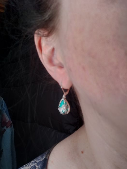Серебряные серьги с бирюзой