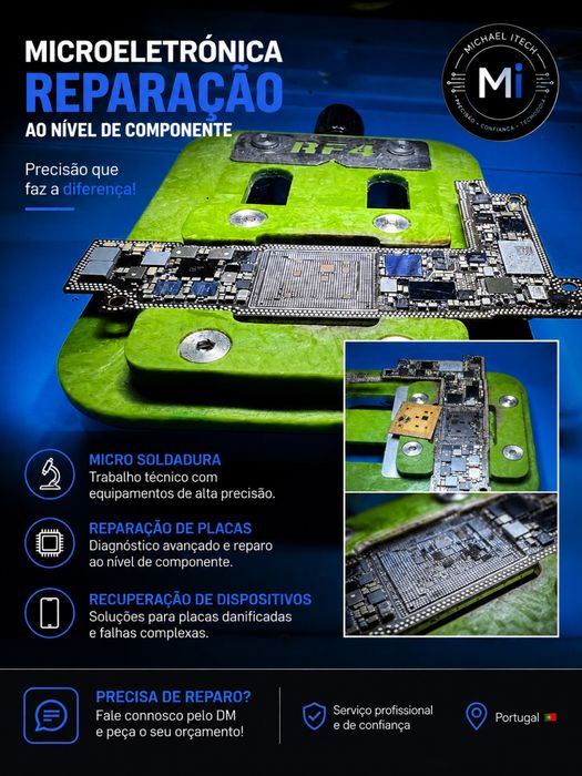Reparação Avançada iPhone – Diagnóstico de Placa e Micro-soldadura