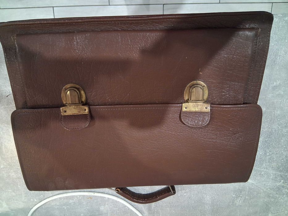 Torba  sķórzana PRL Brąz,Aktówka