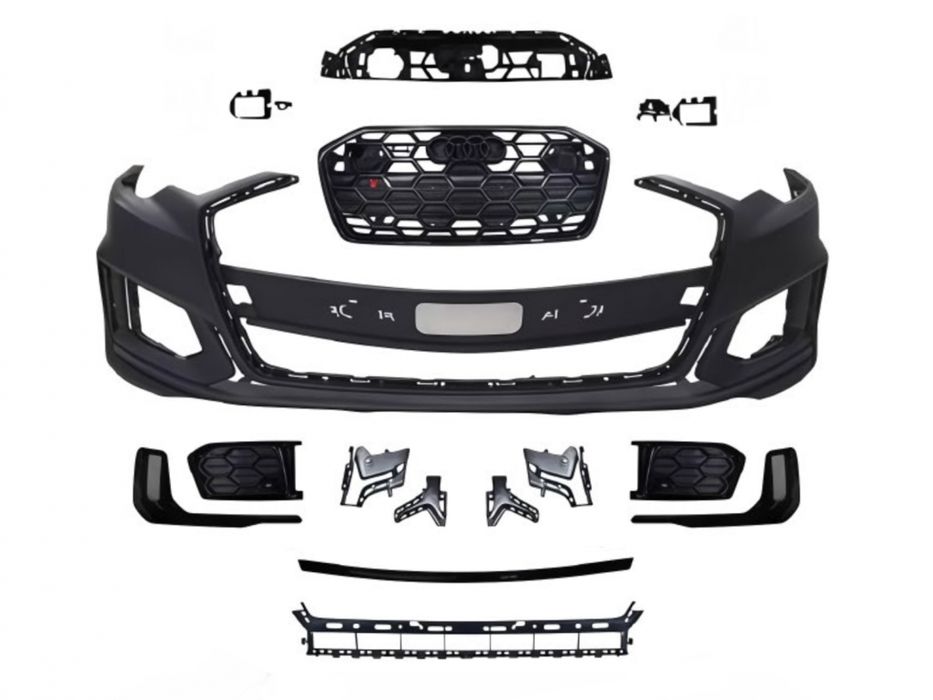 Бампер передній для Audi A6 C8 2018+ у зборі стиль S6 2024+ BLACK