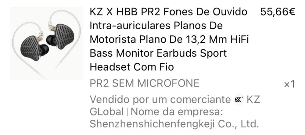 In-ear KZ HBB PR2