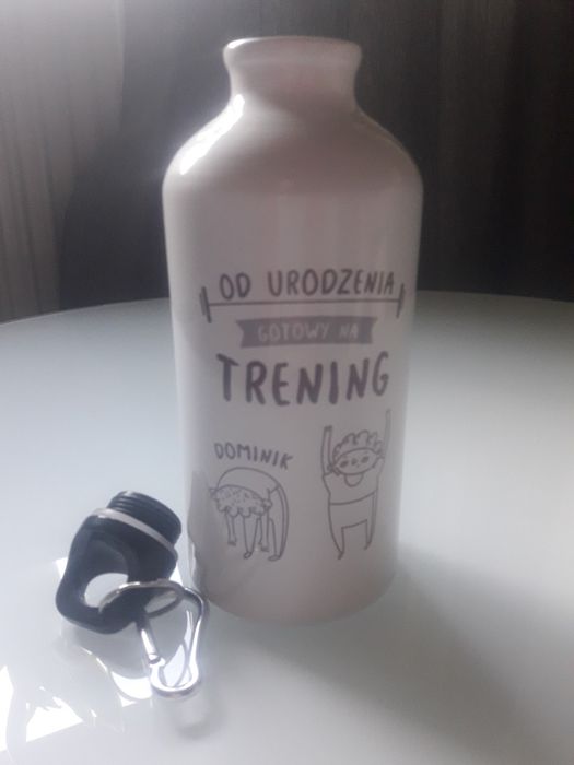 Bidon na wodę sportowy Od urodzenia Gotowy na trening - Dominik