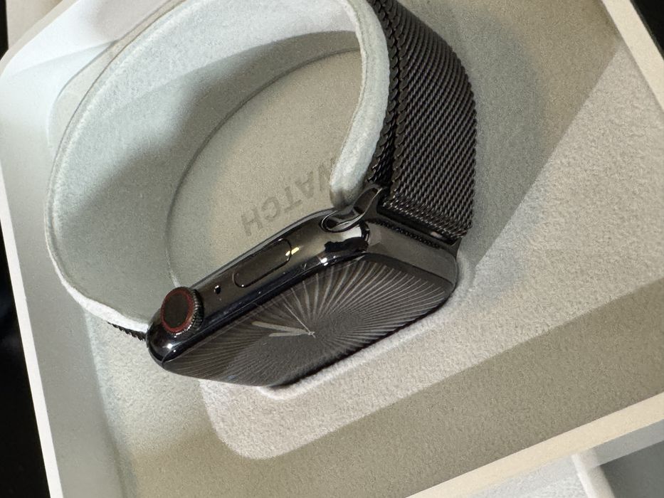 Apple watch series 9 45mm AÇO Grafite/ safira