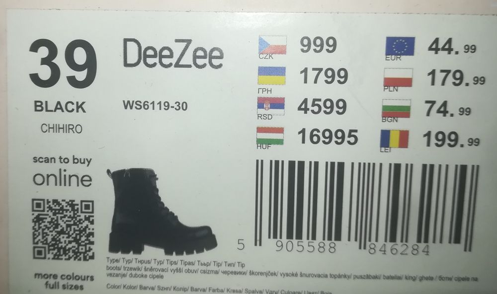 Damskie Trzewiki trapery 39