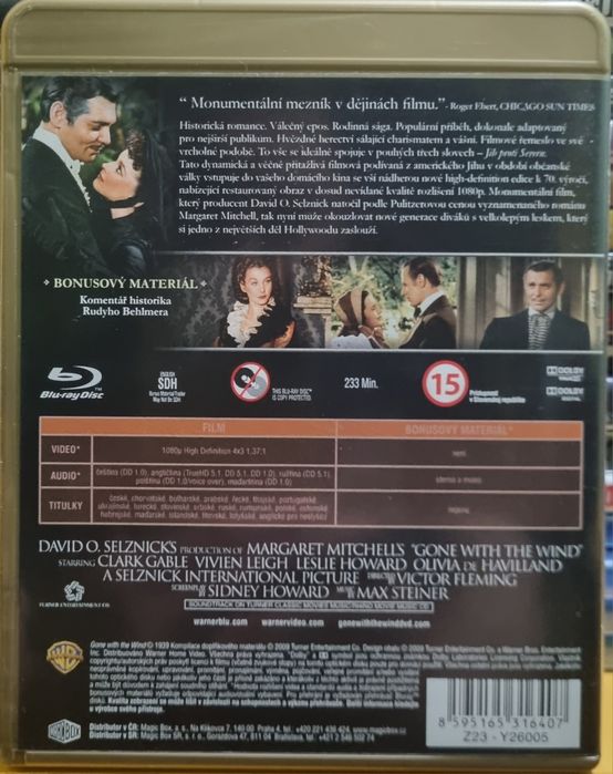 Blu ray фільм Віднесені вітром,імпорт з перекладом.