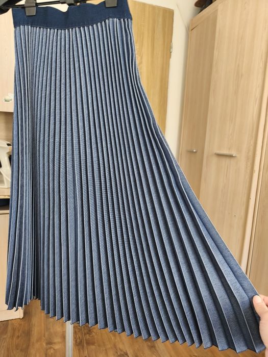 Spódnica midi plisowana jeans wiskoza m