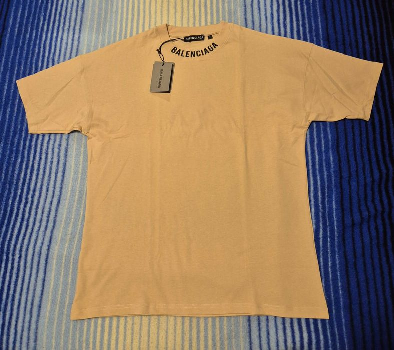 Nowa piekna modna koszulka OVERSIZE bezowa Balenciaga Paris XL okazja