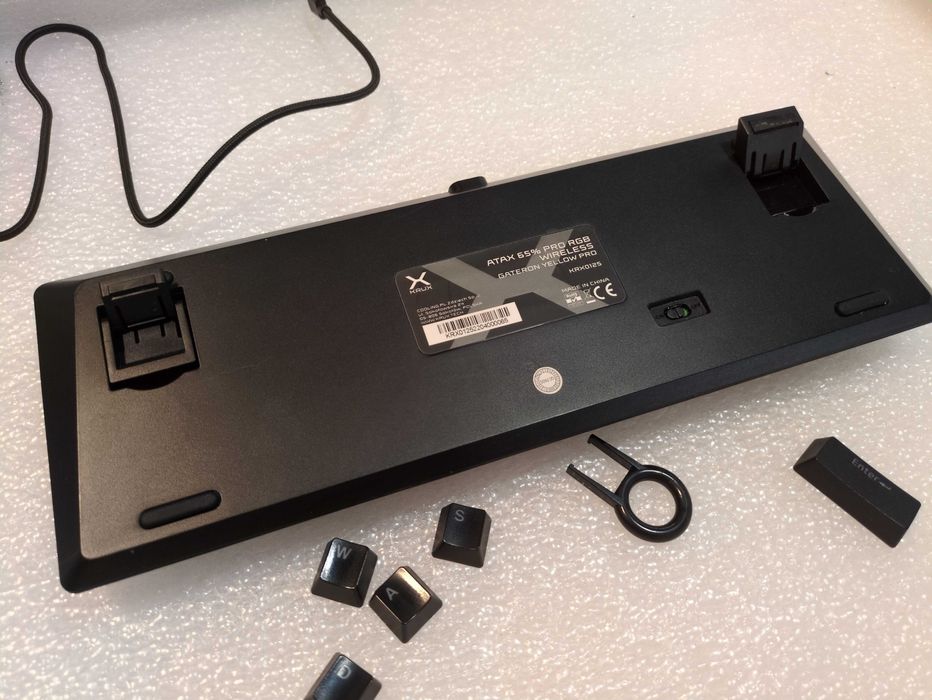 ODNOWIONA Krux Atax 65% Pro RGB Wireless Gateron Yellow+Mysz SpeedLink