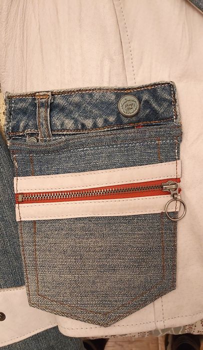Casaco/blazer vintage em pele e ganga Kult