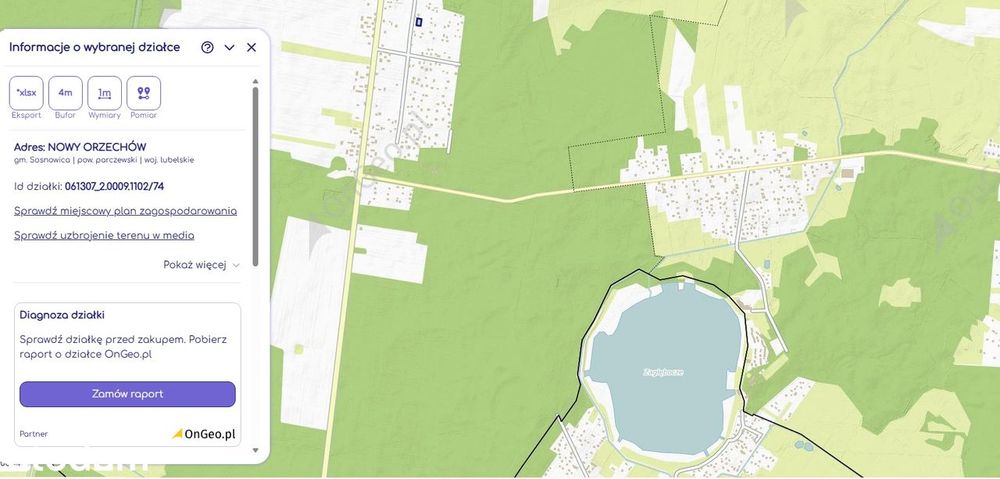 Działka rekreacyjna 718 m² - Nowy Orzechów-Jezioro Zagłębocze - Widok 2