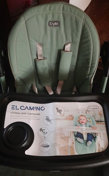 Стілець для годування El Camino ME 1037-B CRYSTAL Green (Зелений)