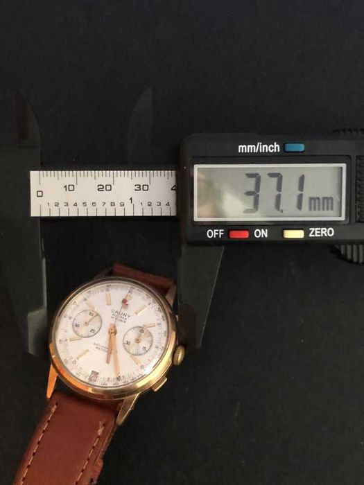 cauny cronógrafo calibre landeron 187 antigo corda relógio pulso homem