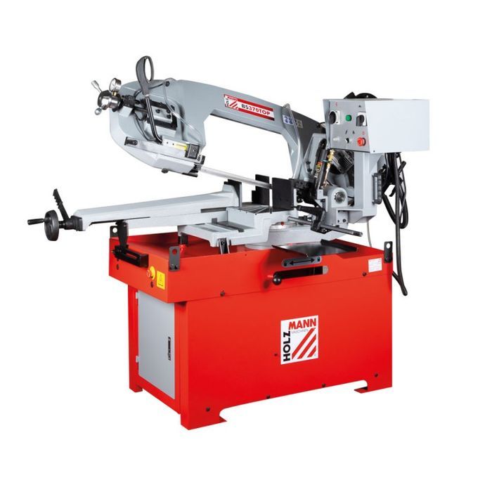 Piła taśmowa do metalu HOLZMANN BS370TOP, 1100 W, 400 V, 2 prędkości 34/68 m/min, cięcie rur i profili do 370 × 220 mm przy 90°