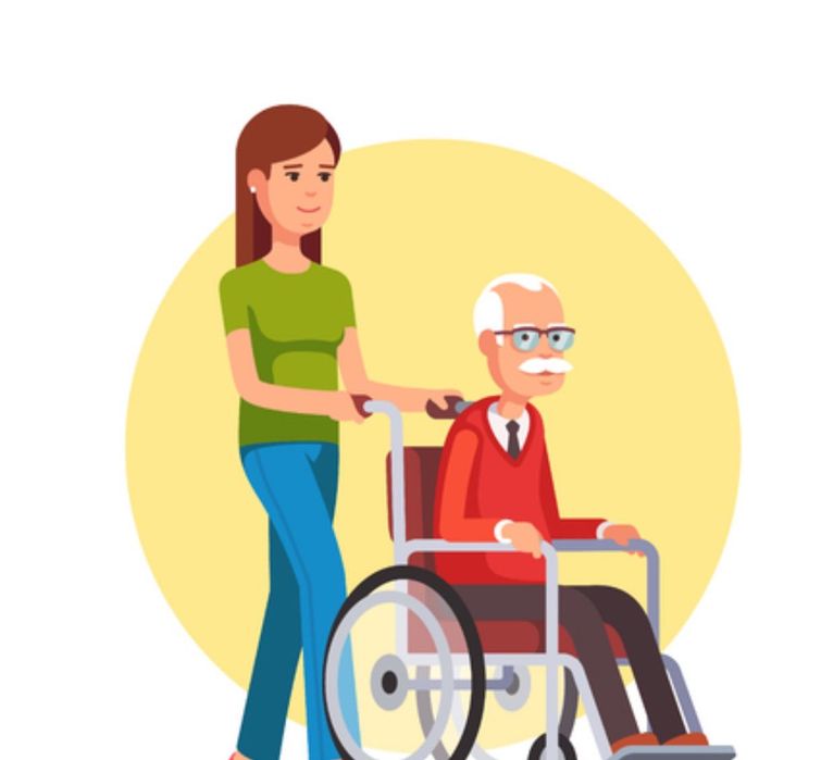 Trabalho como cuidadora de idosos, banhos, transferências, passeios, massagens e exercícios