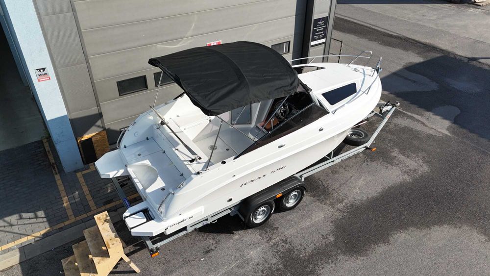 TEXAS 596 z Honda BF 135 i przyczepa - nowy kompletny zestaw od ręki