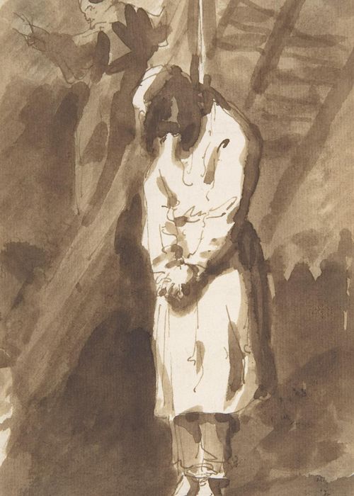 Plakat 50x70 Powieszony mężczyzna, Goya