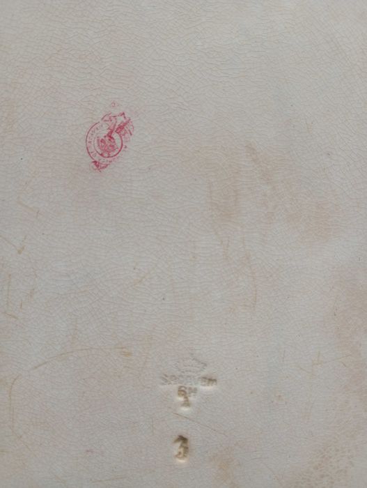 Antiga travessa grande em faiança Real Fábrica de Sacavém 1894 a 1909