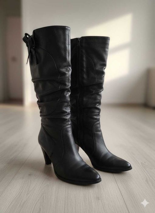 Черные демисезонные сапоги размер 39