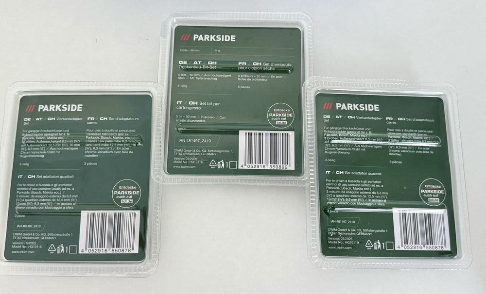 Parkside Набір біт для гіпсокартону 50мм квадратних адаптерів