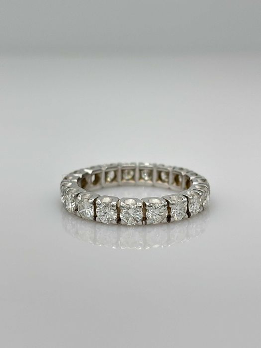 Obrączka 2,45ct z naturalnymi diamentami, pierścionek eternity certyfikat