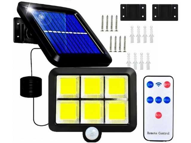 Lampa Solarna 120 Led Czujnik Ruchu Zmierzch Pilot