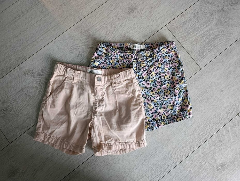 2 pary dziewczęcych spodenek bawełnianych H&M r 110/116