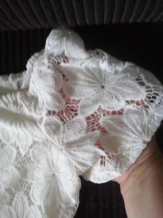 biała bluzka hiszpanka dorothy perkins 46 koronka