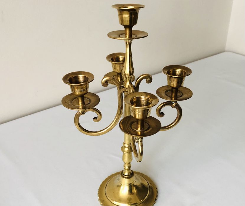 Свічник антикварний латунь подсвечник