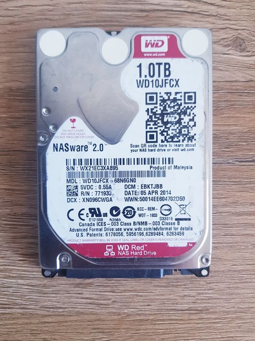 Dysk twardy Wester digital HDD WD Red 1TB 5.4K 16MB SATA III 2.5''