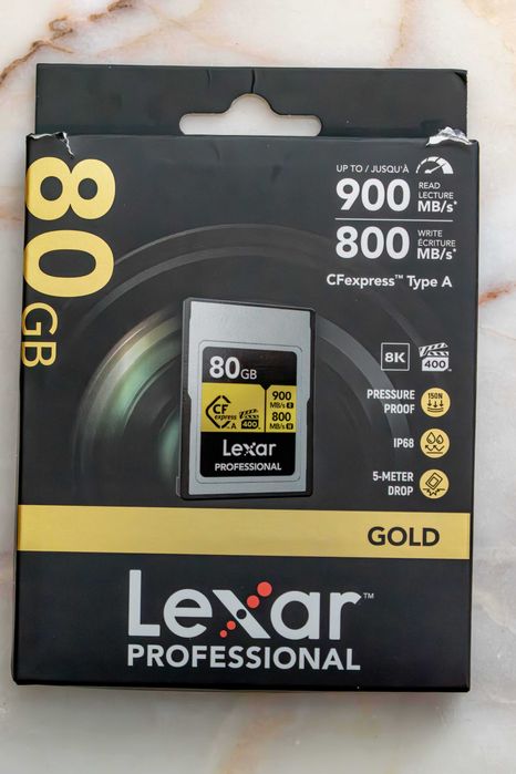 Cartão Lexar Professional CFexpress Tipo A Série GOLD 80Gb, 900Mb/s!