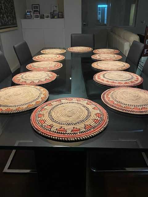 Conjunto de 12 Bases artesanais Guiné Bissau