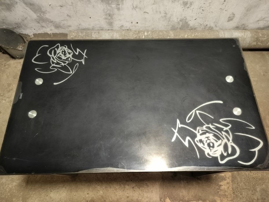 Стіл скляний розкладний 100см*100см кухонний