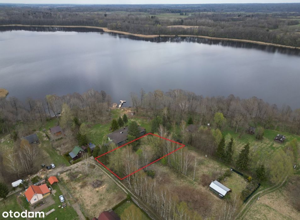 Działka nad jeziorem Głębock, 60m do linii brzegowej