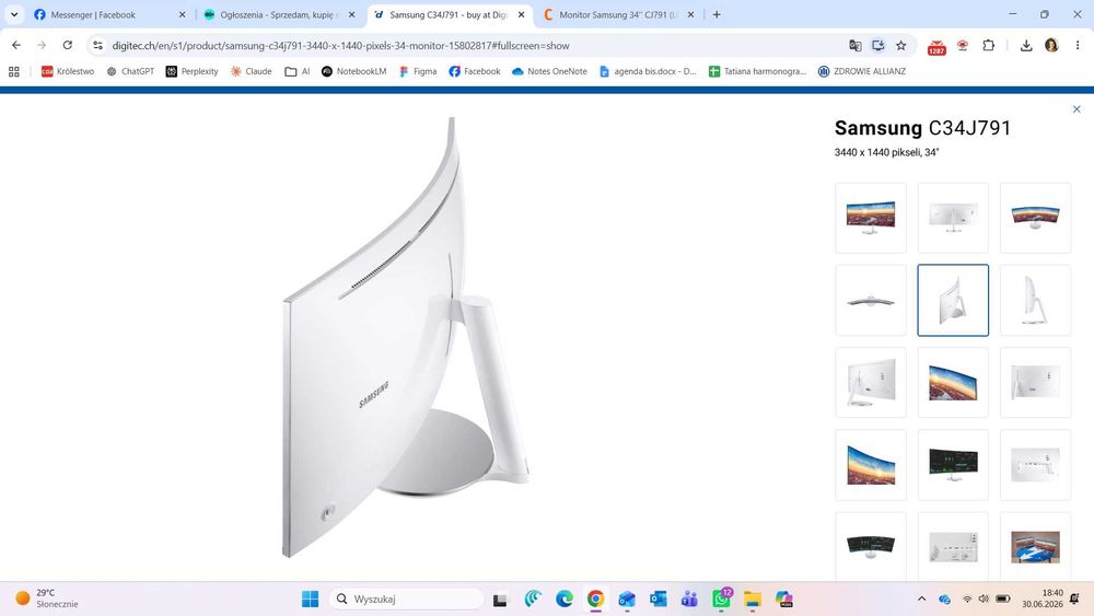 Monitor Samsung C34J791 - zepsuty! PŁACISZ, ILE CHCESZ