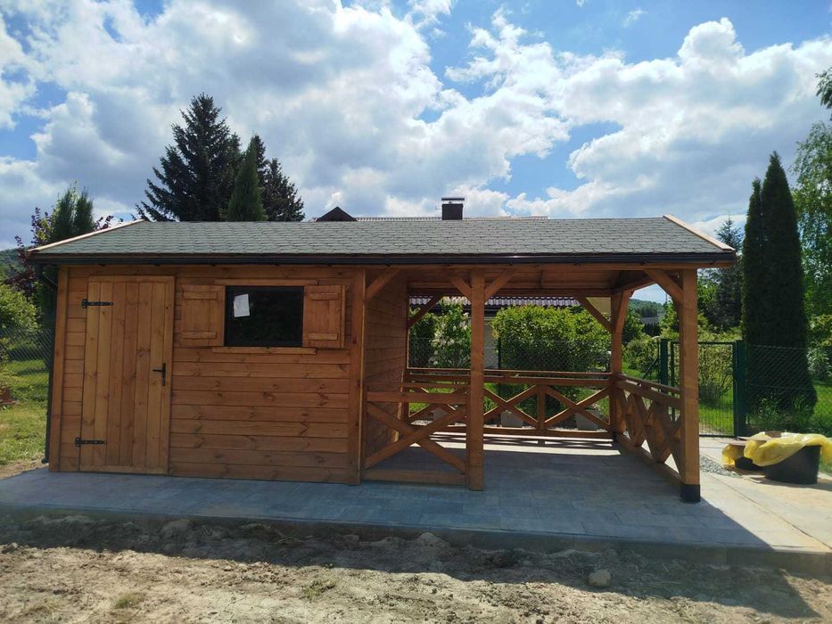 Domek narzędziowy z altanką 2w1 Kormoran 3x6 -Altany/Domki narzędziowe