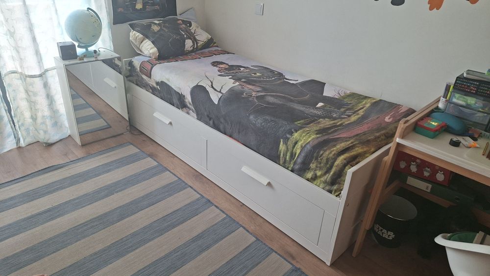 Cama Ikea Brimnes (80x200) - Estrado duplo