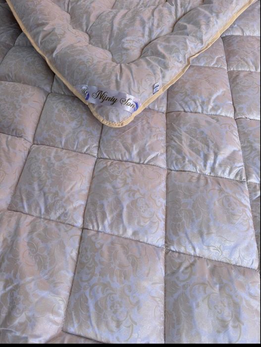 Тепла ковдра двоспальна  овеча вовна тёплое одеяло овчина 180 x 215