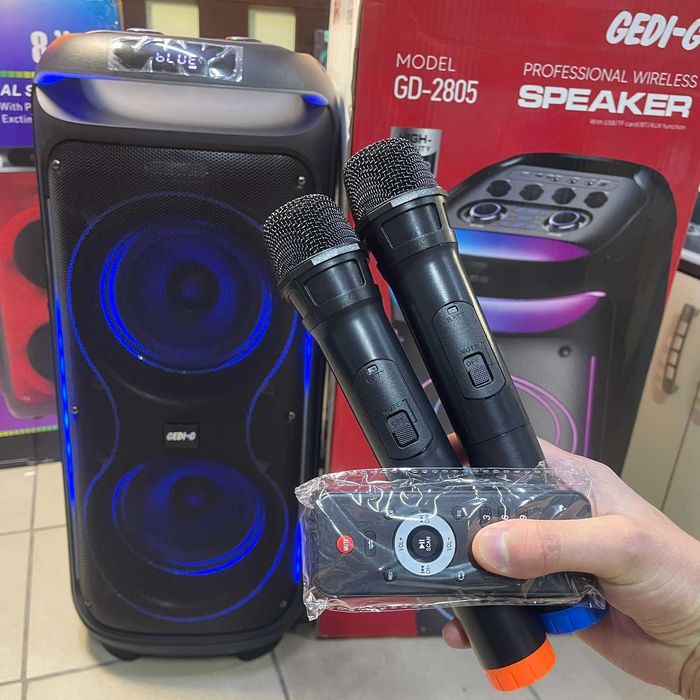 Аренда/ прокат мощной колонки GEDI 2805 + 2 беспроводных микрофона
