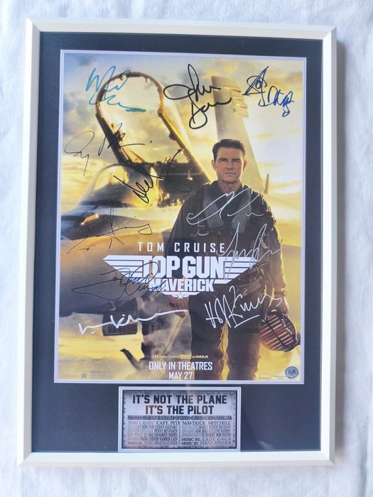 Moldura Filme Top Gun Maverick com Autógrafos (A4)